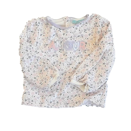 Obaibi Girls Purple Floral Long Sleeve Shirt Size: 23 Months Purple Floral