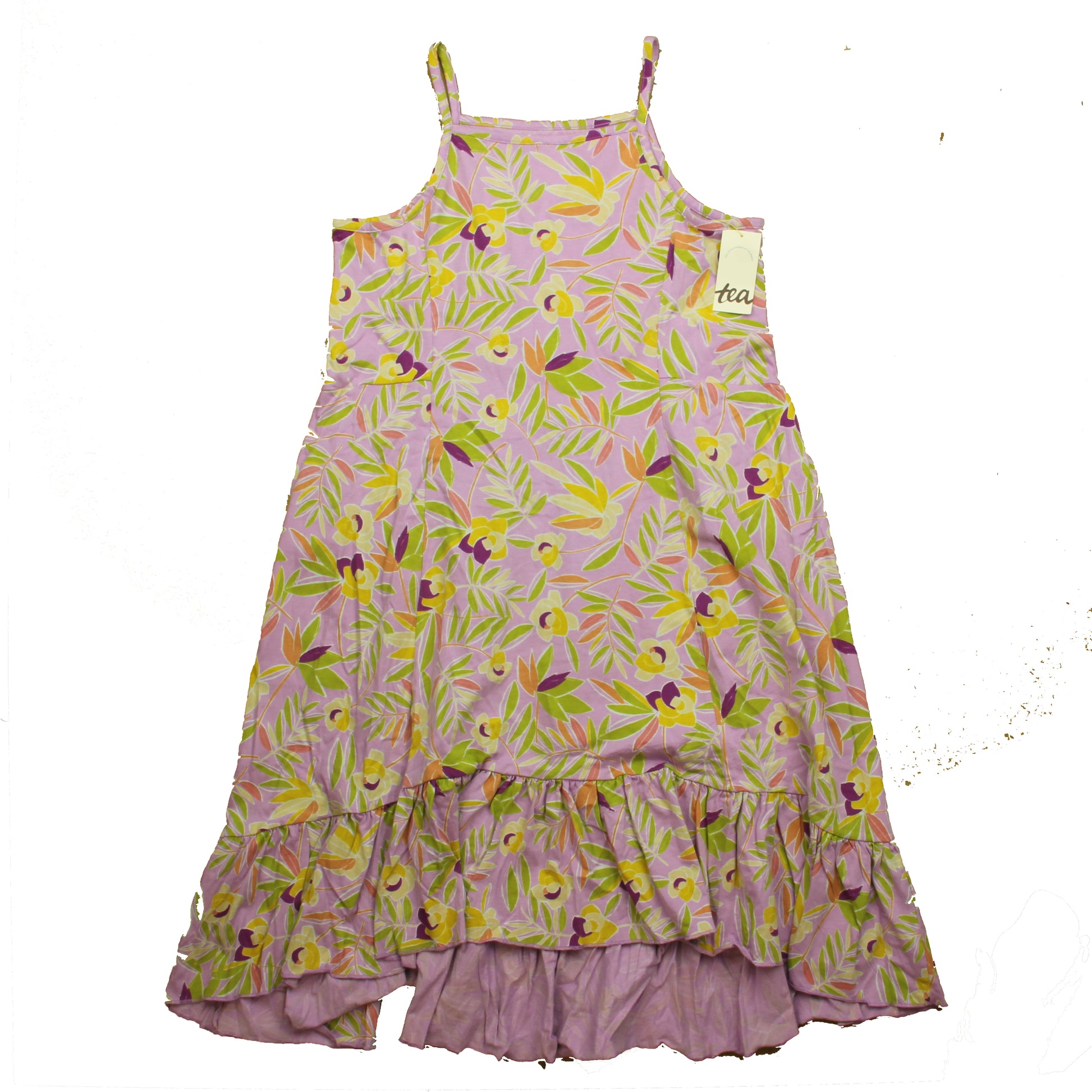Tea Girls Purple Floral Dress Size: 16 Years Purple Floral