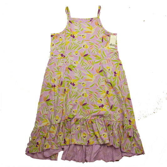 Tea Girls Purple Floral Dress Size: 16 Years Purple Floral