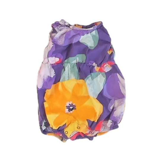 Tea Collection Girls Purple Floral Romper Size: 3-6 Months Purple Floral