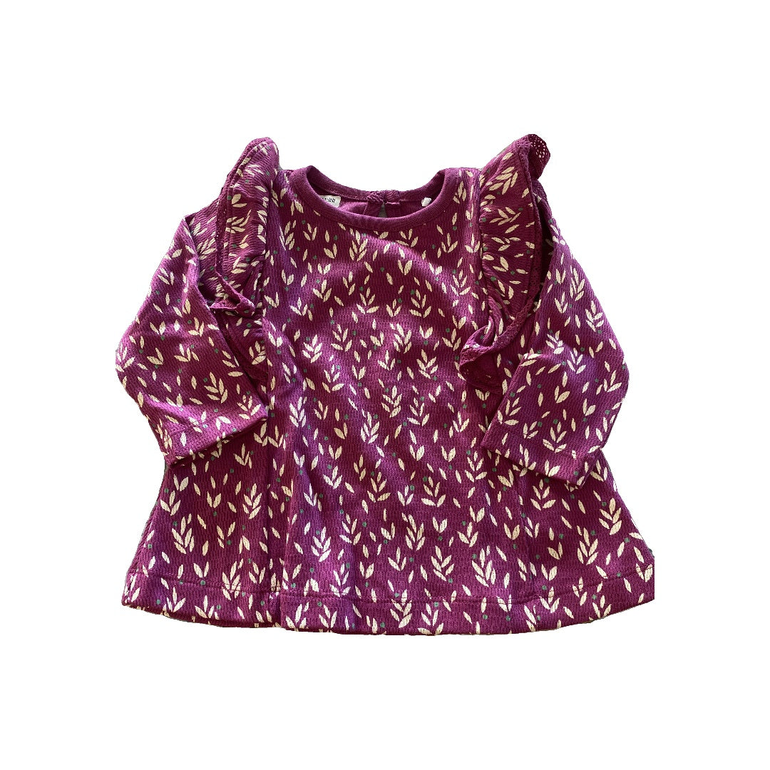 Oliver & Rain Girls purple | Flowers Long Sleeve Shirt Size: 6 months purple | Flowers