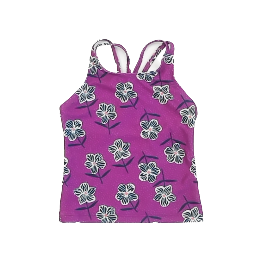 Tea Collection Girls Purple | Flowers Swimwear Size: 8T Purple | Flowers