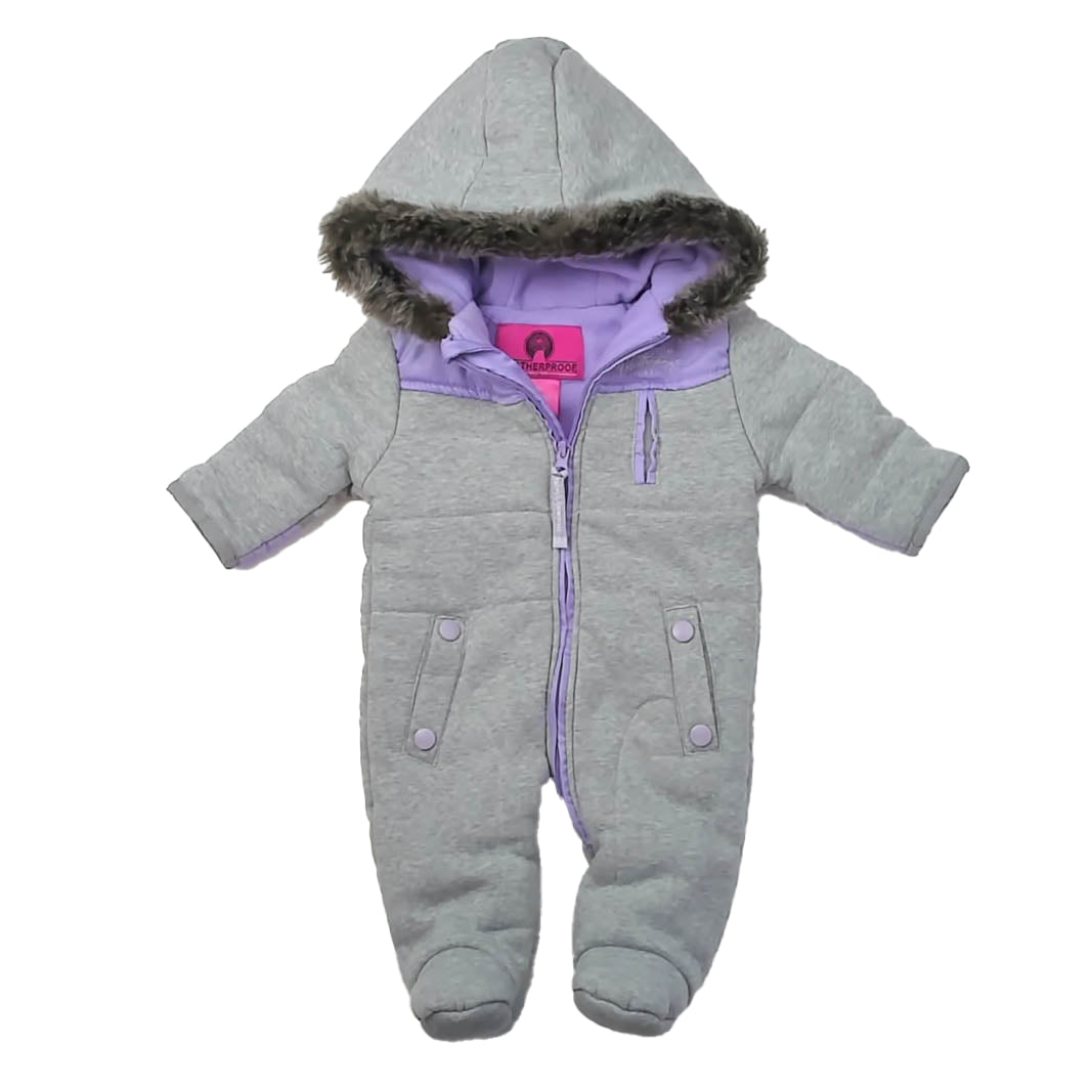 Weatherproof Girls Purple | Gray Bunting Size: 3-6 Months Purple | Gray