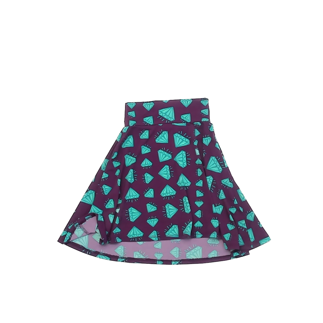 LuLaRoe Girls Purple | Green Diamonds Skirt Size: 4T Purple | Green Diamonds