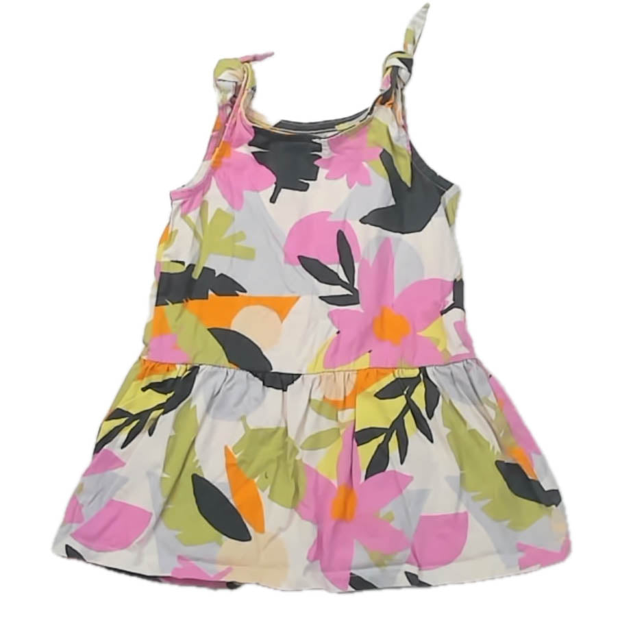 Tea Collection Girls Purple | Green Floral Dress Size: 18-24 Months Purple | Green Floral