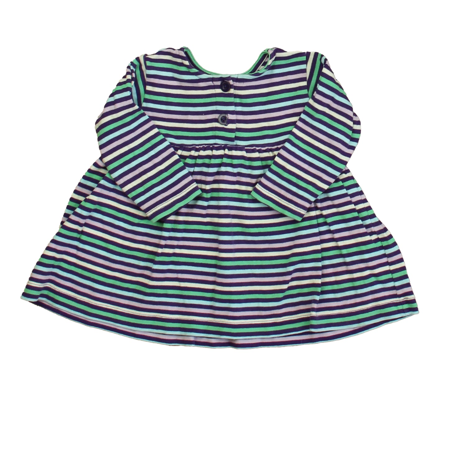 Disney for Hanna Andersson Girls Purple | Green Stripe Dress Size: 6-12 Months Purple | Green Stripe