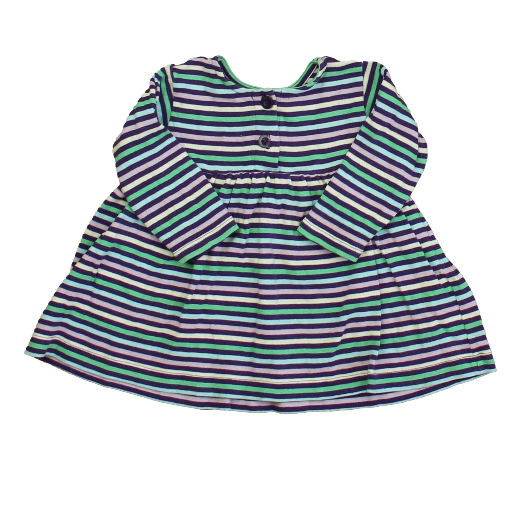 Disney for Hanna Andersson Girls Purple | Green Stripe Dress Size: 6-12 Months Purple | Green Stripe