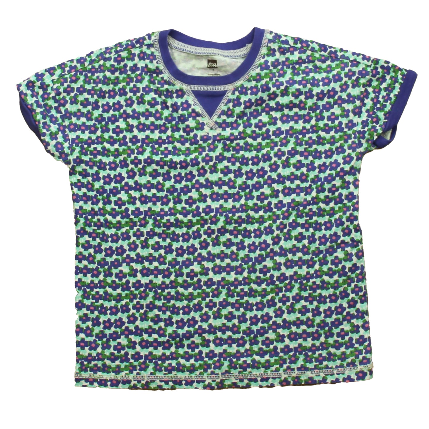 Tea Collection Girls Purple | Green T-Shirt Size: 7 Years Purple | Green