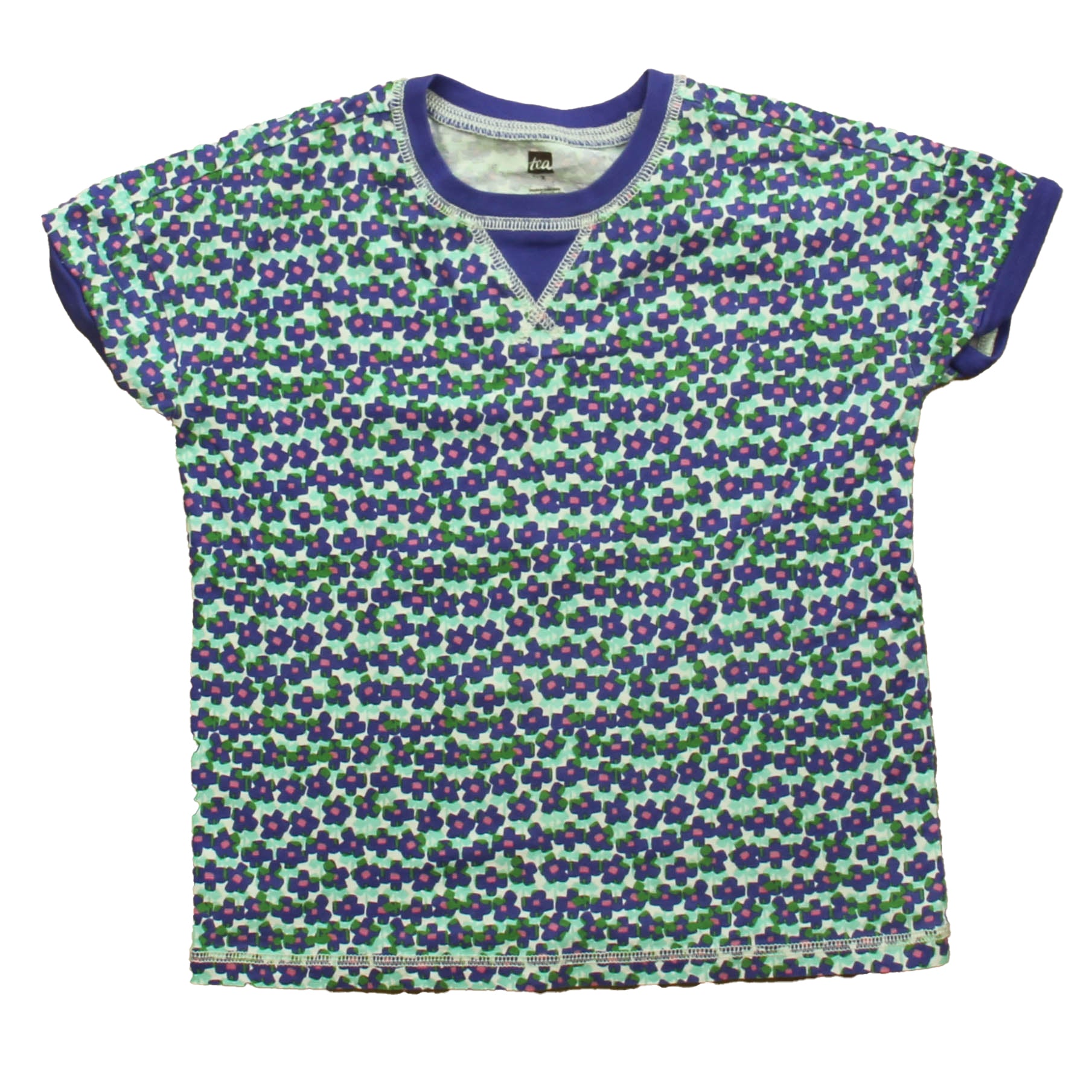 Tea Collection Girls Purple | Green T-Shirt Size: 7 Years Purple | Green