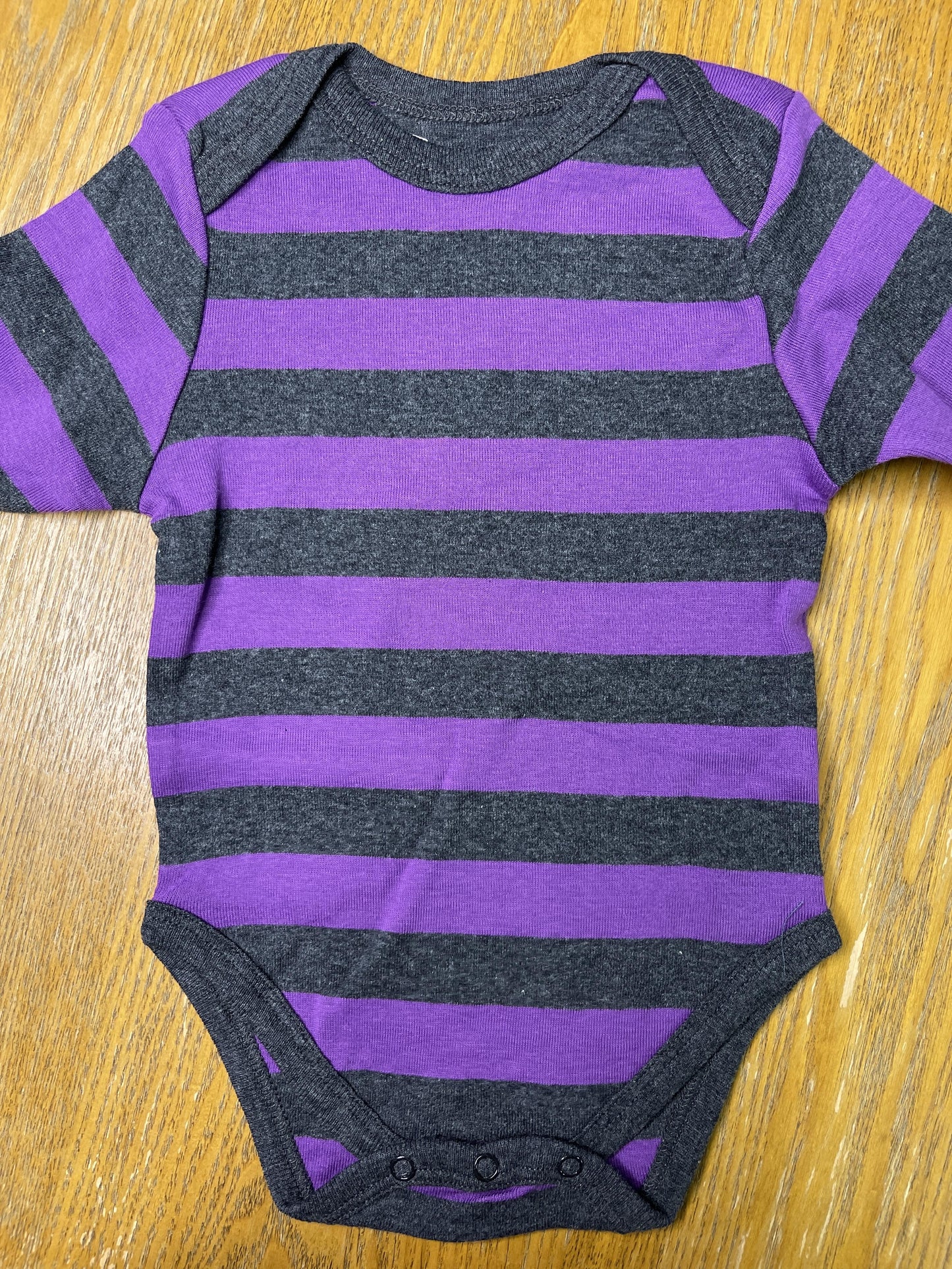 Leveret Girls purple | Grey | Striped Onesie Size: 3-6 months purple | Grey | Striped