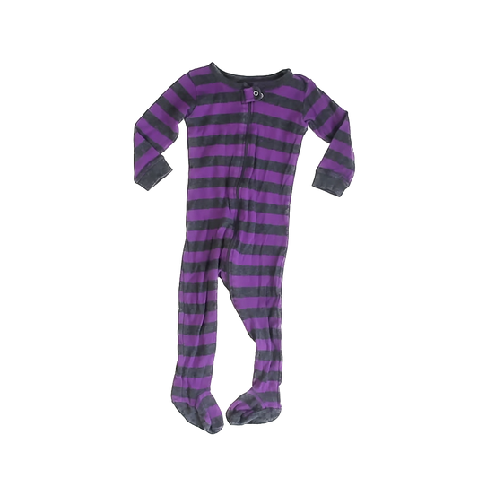 Leveret Girls Purple | Grey 1-piece footed Pajamas Size: 18 Months Purple | Grey