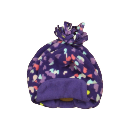 Target Girls Purple Hearts Winter Hat Size: 12-18 Months