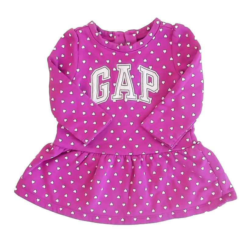 Gap Girls Purple Hearts Dress Size: 12-18 Months Purple Hearts