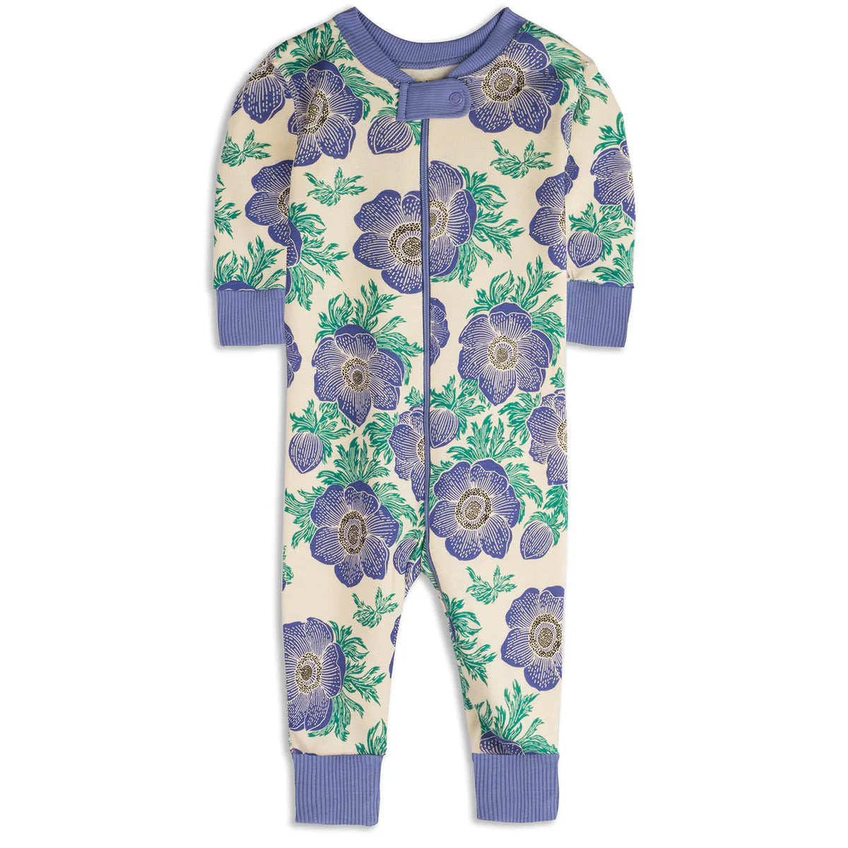 Mightly Girls Purple Hydrangea 1-piece Non-footed Pajamas Size: 0-3 Months