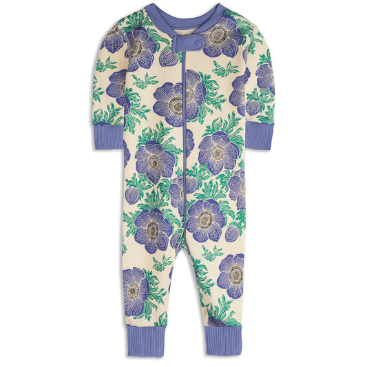 Mightly Girls Purple Hydrangea 1-piece Non-footed Pajamas Size: 0-3 Months