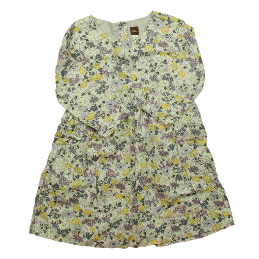 Tea Girls Purple | Ivory Floral Dress Size: 2T Purple | Ivory Floral
