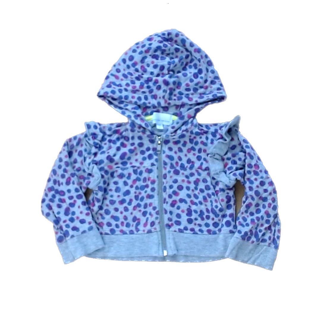 Rockets Of Awesome Girls Purple Leopard Print Zip-Up Sweater Size: 2T Purple Leopard Print Zip-Up