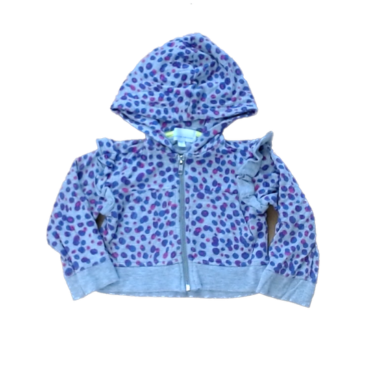 Rockets Of Awesome Girls Purple Leopard Print Zip-Up Sweater Size: 2T Purple Leopard Print Zip-Up