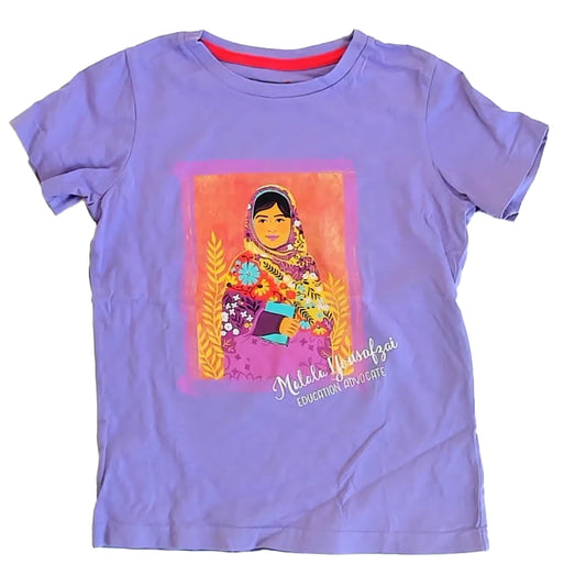 Piccolina Girls Purple Malala Yousafzai T-Shirt Size: 4T Purple Malala Yousafzai