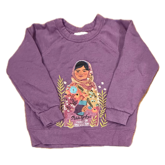 Piccolina Girls Purple Malala Yousafzai Sweatshirt Size: 2-4T Purple Malala Yousafzai