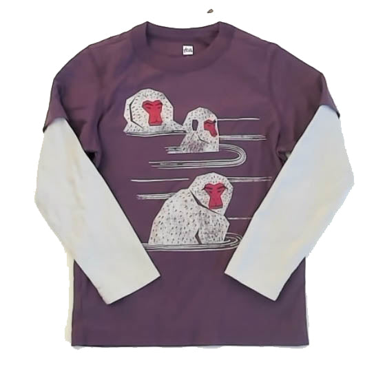 Tea Collection Boys Purple Monkeys Long Sleeve T-Shirt Size: 6 Years Purple Monkeys