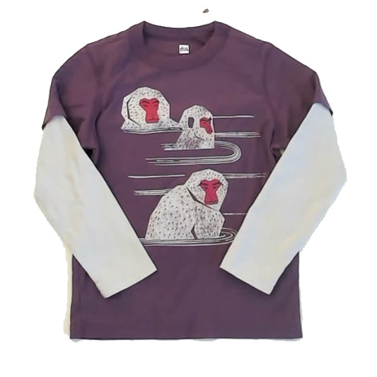 Tea Collection Boys Purple Monkeys Long Sleeve T-Shirt Size: 6 Years Purple Monkeys