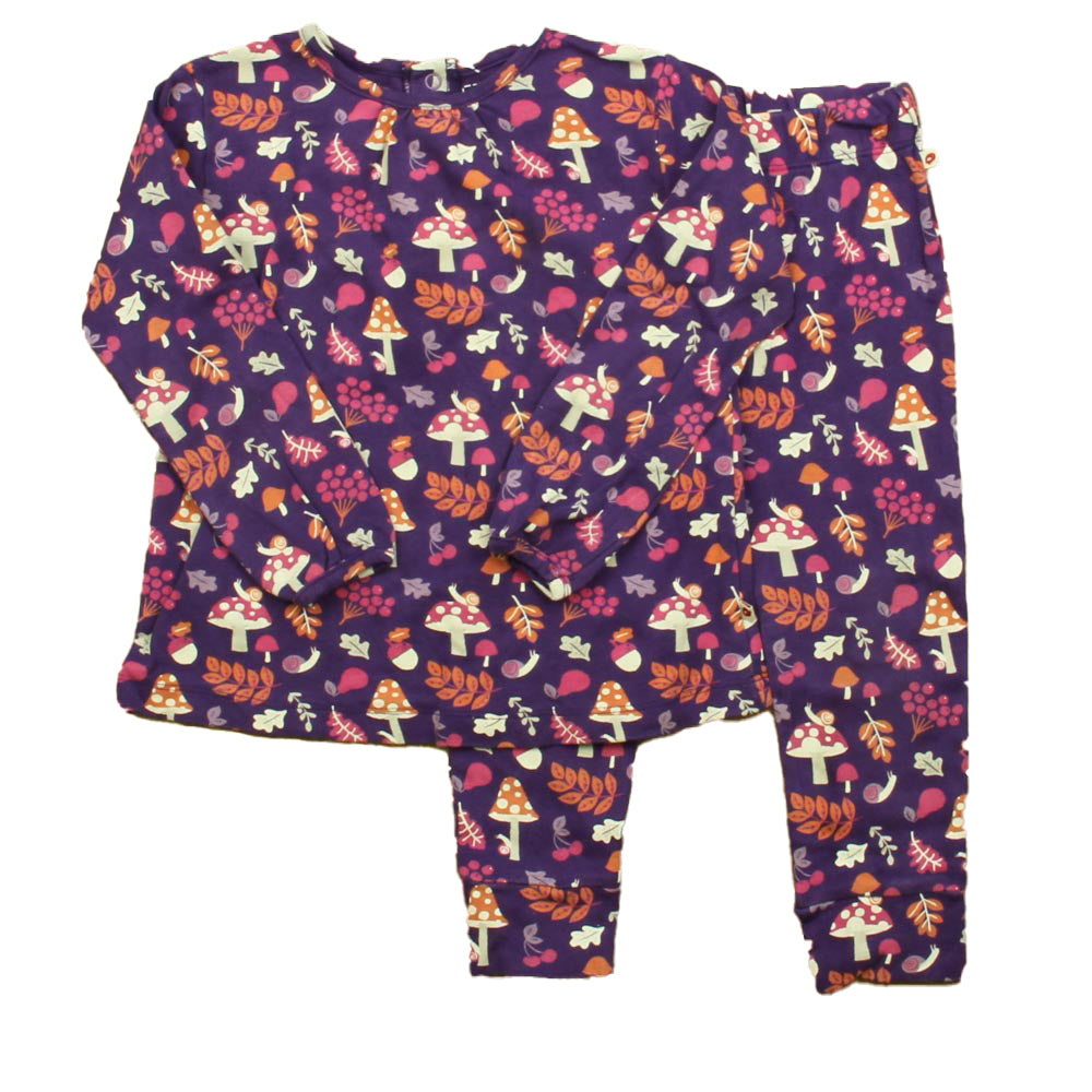 Piccalilly Unisex Purple Mushrooms 2-piece Pajamas Size: 2-3T