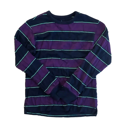 Crewcuts Boys Purple | Navy Stripe Long Sleeve T-Shirt Size: 8-9 Years Purple | Navy Stripe