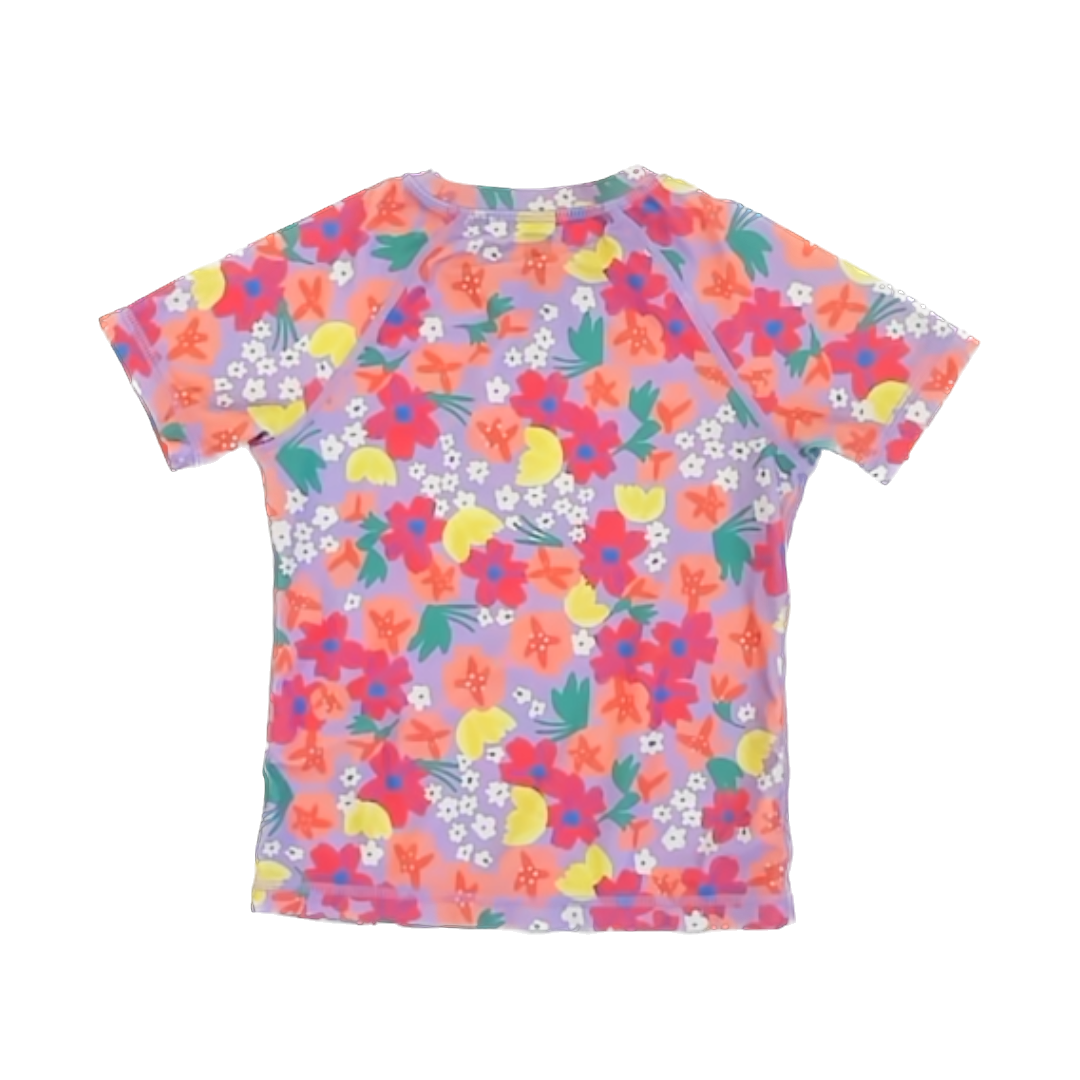 Tea Collection Girls Purple | Orange Floral Rash guard Swimwear Size: 4T Purple | Orange Floral Rash guard