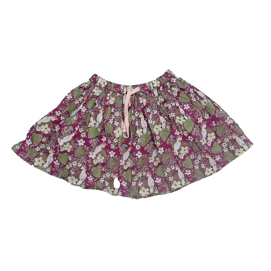 Monoprix Girls Purple Parrots Skirt Size: 3T Purple Parrots