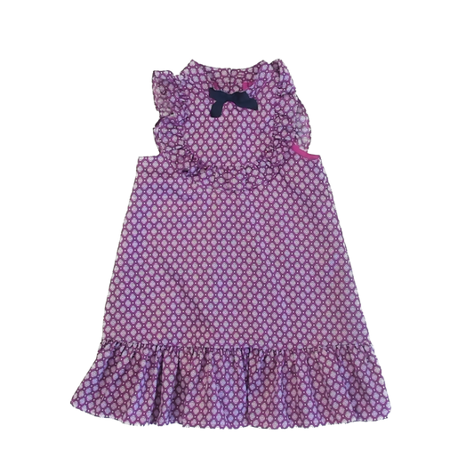 Janie and Jack Girls Purple Patterned Silk Special Occasion Dress Size: 6 Years Purple Patterned Silk