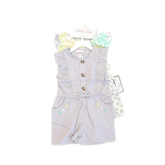 Little Lass Girls Purple | Patterned Romper Size: 2T Purple | Patterned