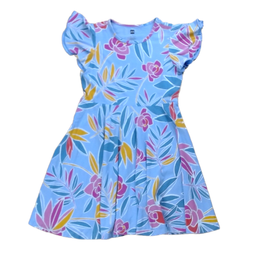 Tea Collection Girls Purple Pink and Yellow Flowers Dress Size: 8T Purple Pink and Yellow Flowers