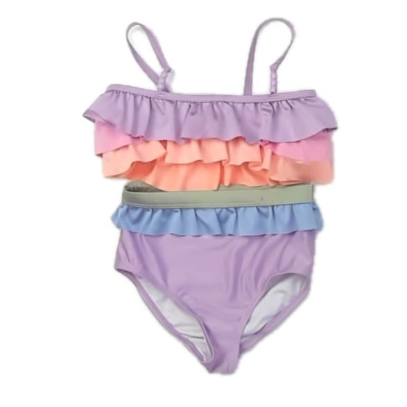 Cotton On Girls Purple | Pink | Blue 2-piece Swimsuit Size: 5T Purple | Pink | Blue