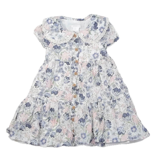 Shabby Chic Girls Purple | Pink Floral Dress Size: 4T Purple | Pink Floral