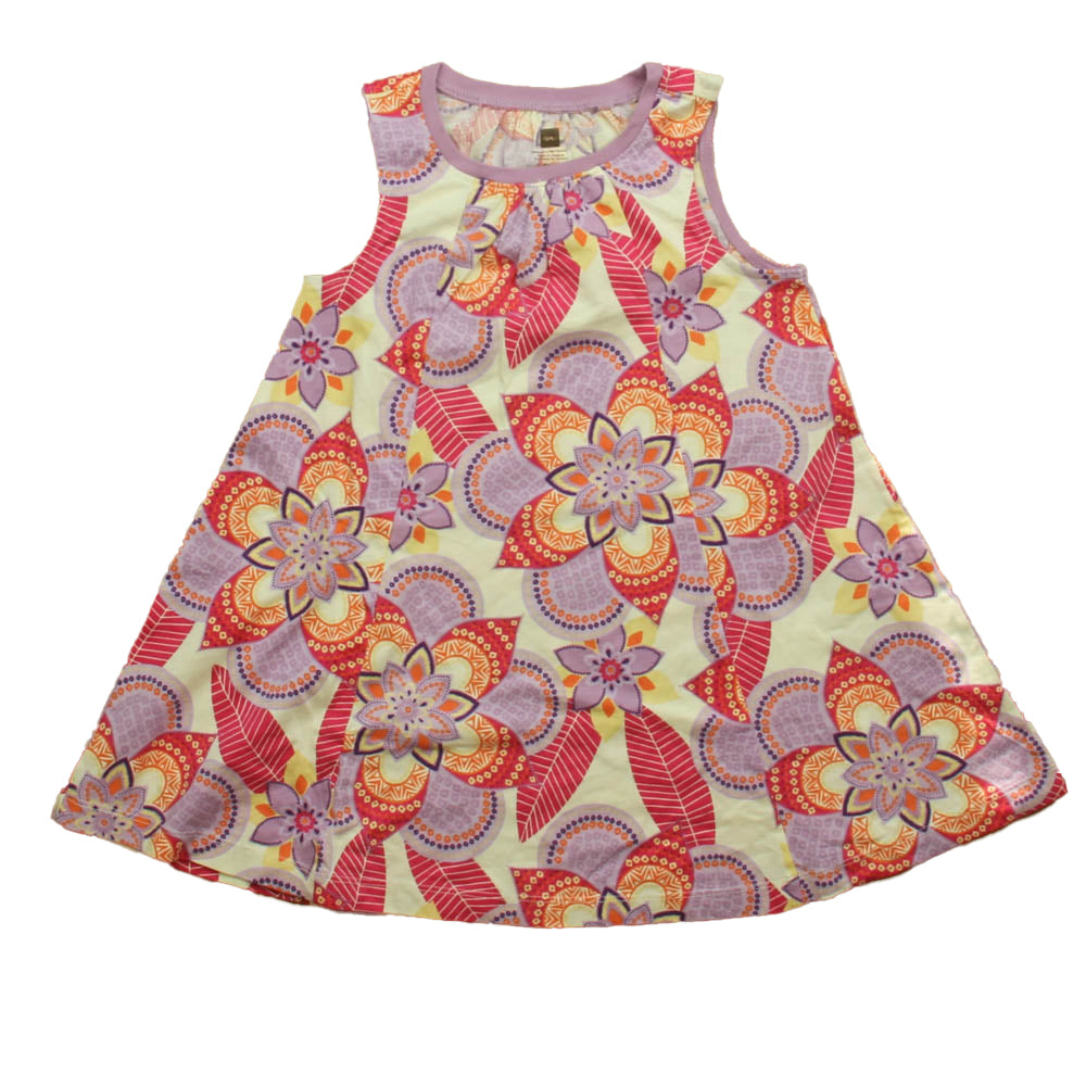 Tea Girls Purple | Pink Floral Dress Size: 3T Purple | Pink Floral