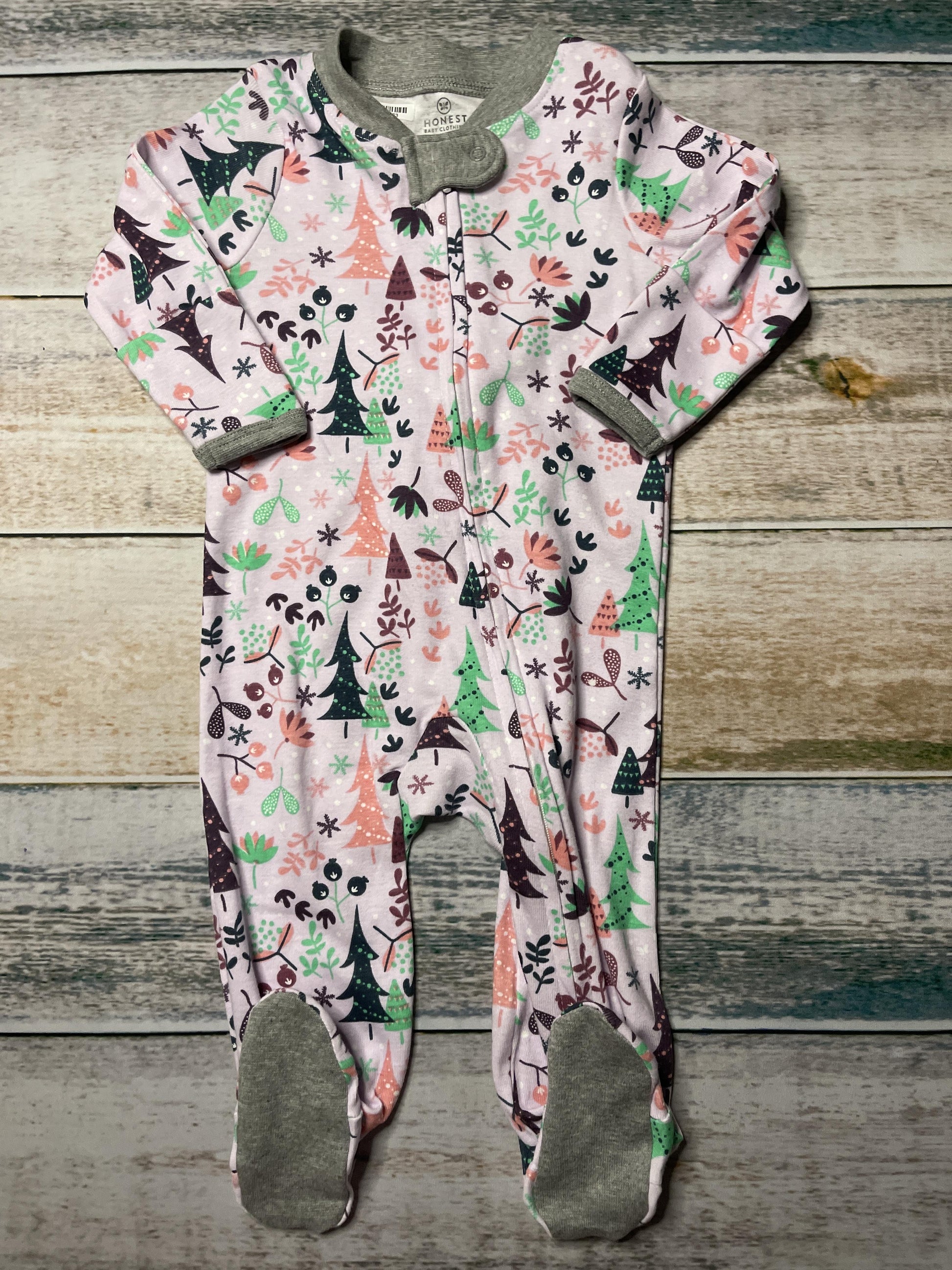 Burt's Bees Girls purple | pink | light green Pajamas Size: 3-6 months purple | pink | light green