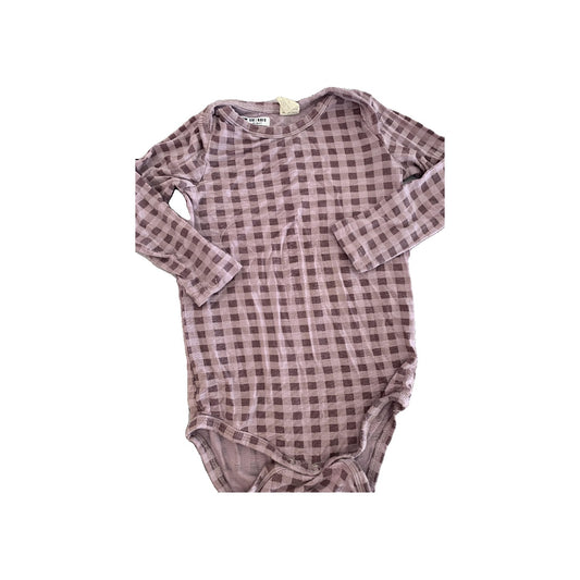 Kate Quinn Girls purple | plaid | Indigo Onesie Size: 12-18 months purple | plaid | Indigo