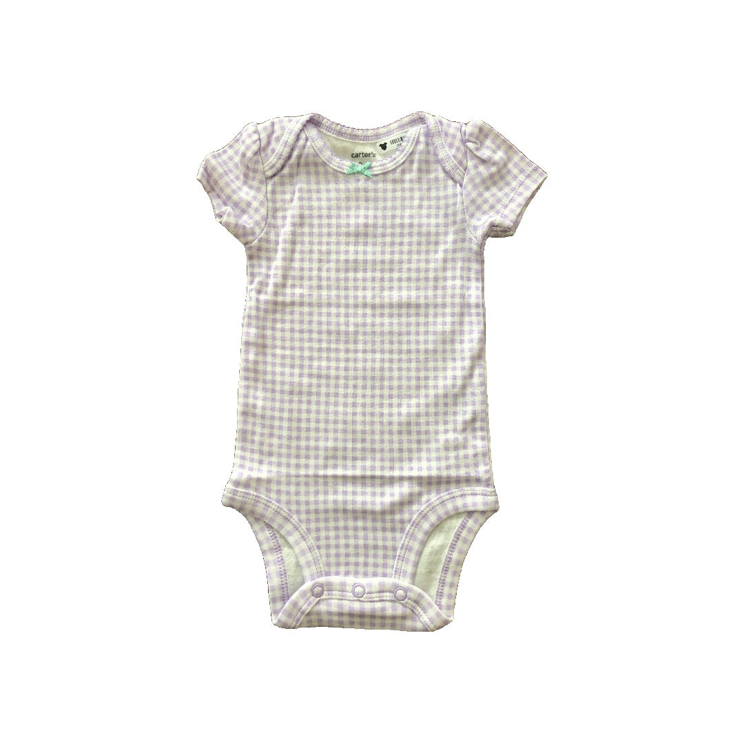 Carters Girls purple | plaid Onesie Size: 3 months purple | plaid