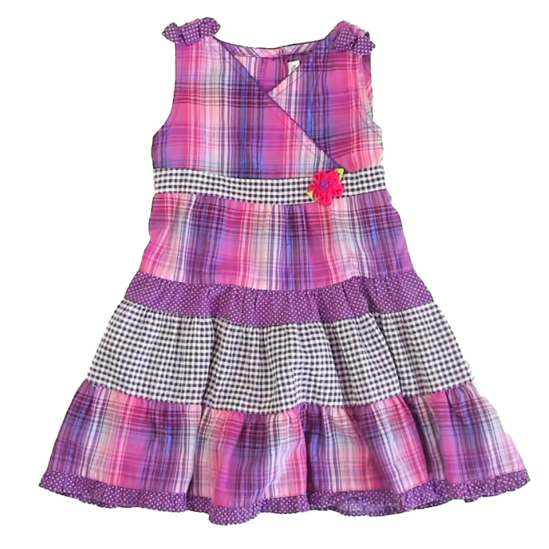 Youngland Girls Purple Plaid Dress Size: 4T Purple Plaid