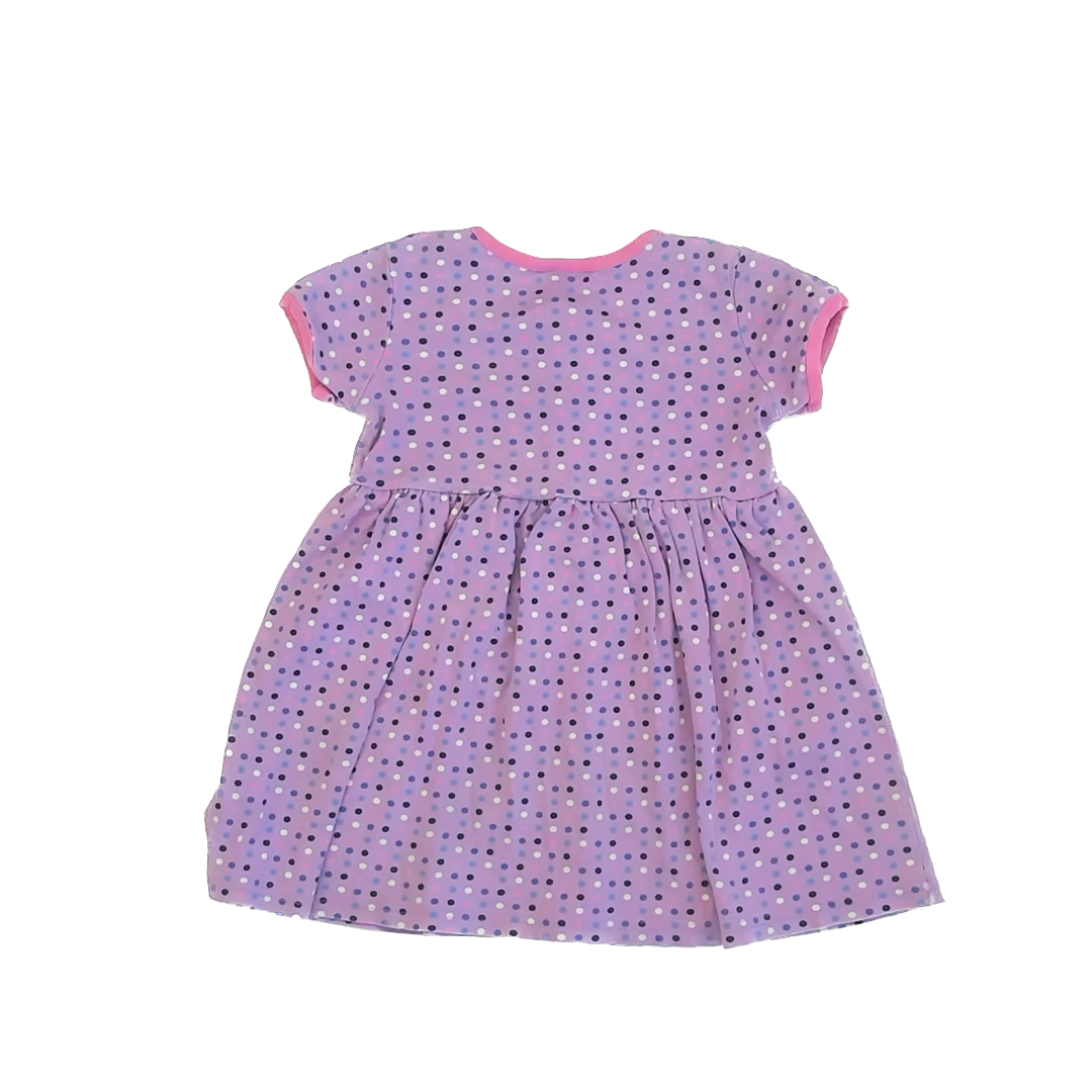Hanna Andersson Girls Purple Polka Dot Dress Size: 5-6 Years Purple Polka Dot