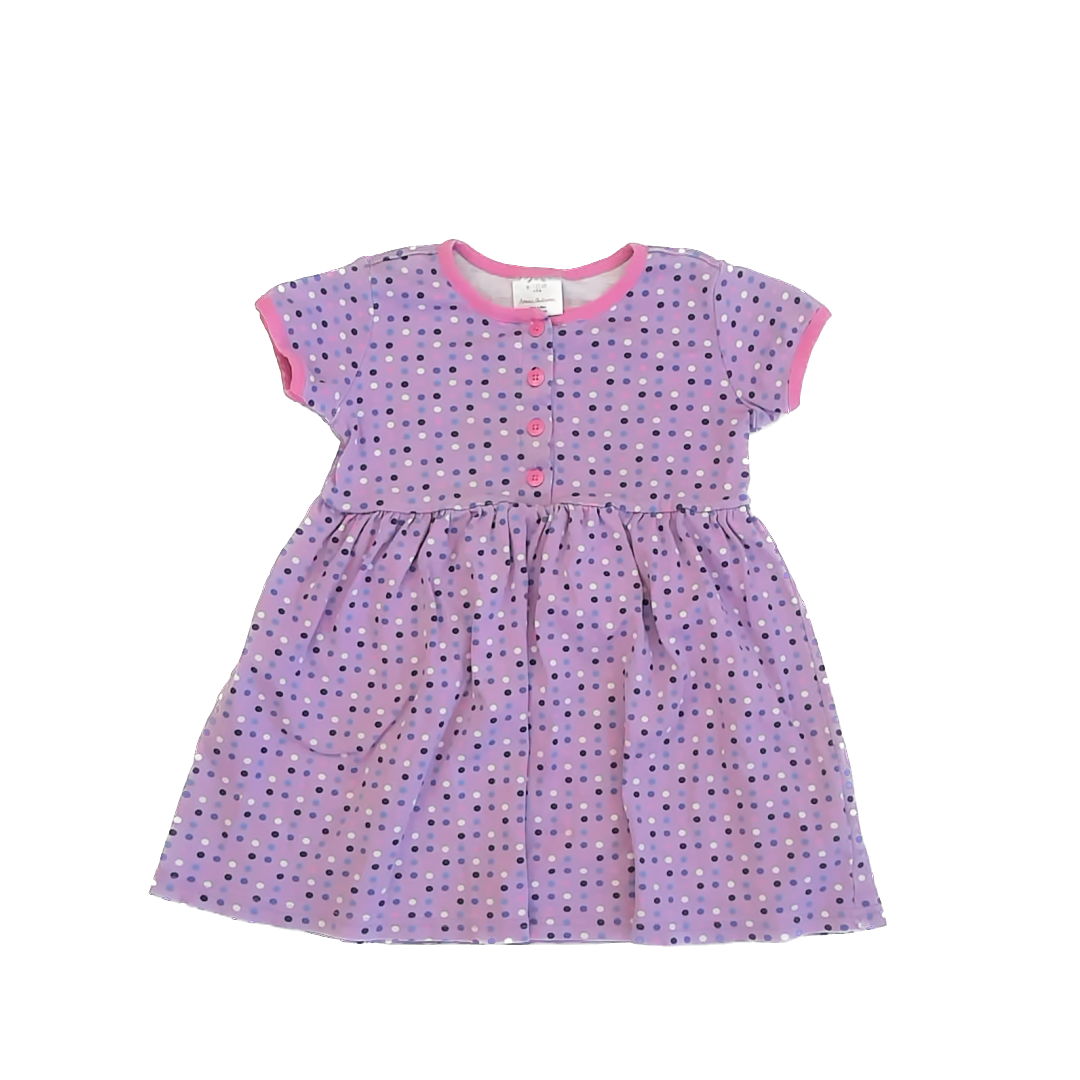 Hanna Andersson Girls Purple Polka Dot Dress Size: 5-6 Years Purple Polka Dot