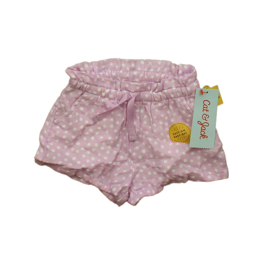 Cat & Jack Girls Purple Polka Dots Shorts Size: 12 Months