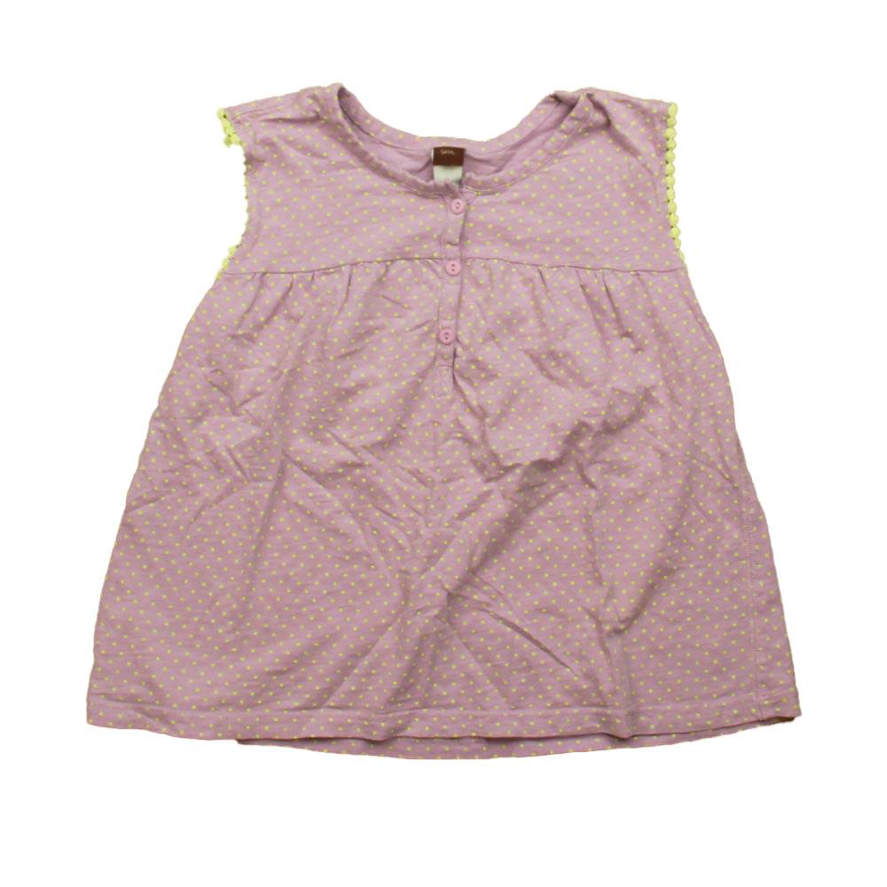 Tea Collection Girls Purple Polka Dots Tank Top Size: 7 Years Purple Polka Dots