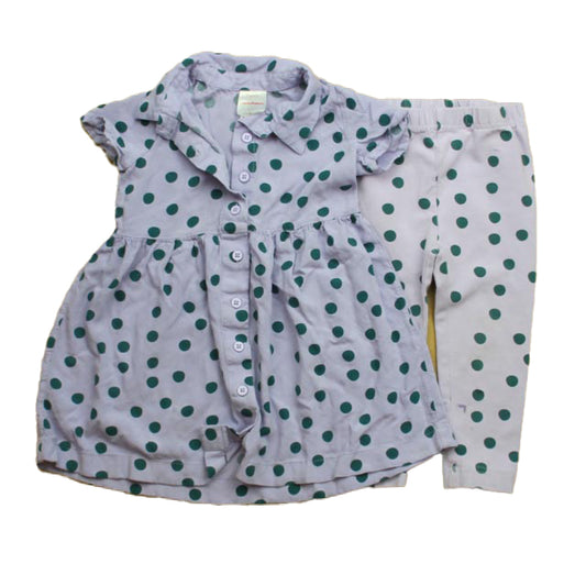 Hanna Andersson Girls Purple Polka Dots Apparel Sets Size: 2T