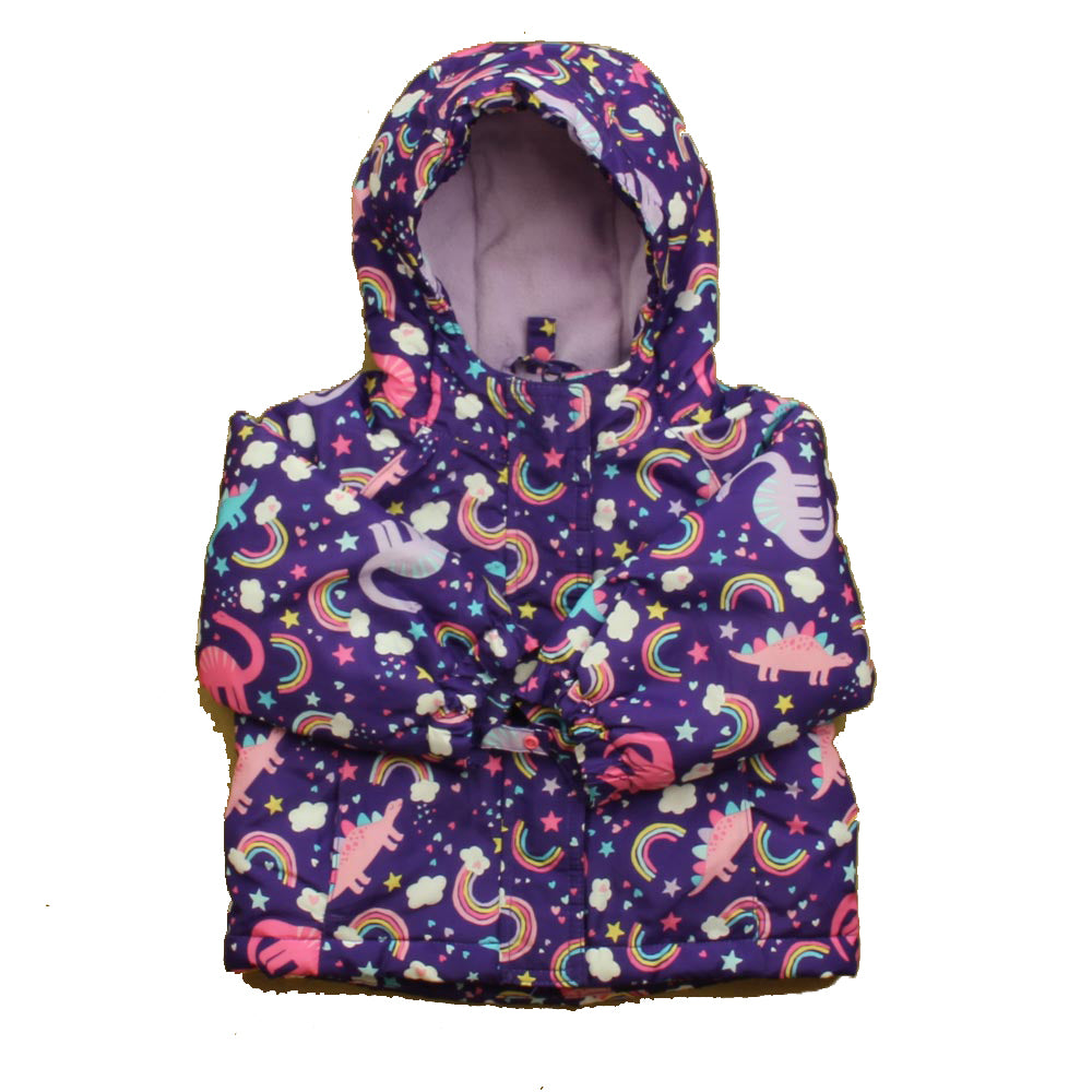 The Children's Place Girls Purple Rainbows and Dinosaurs Jacket Size: 18-24 Months Purple Rainbows and Dinosaurs