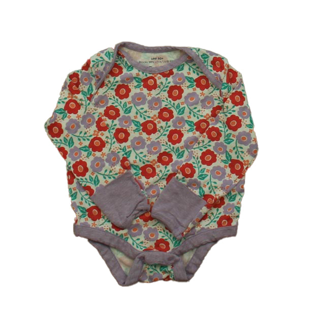 Coolibar Girls Purple | Red Floral Onesie Size: 3-6 Months Purple | Red Floral
