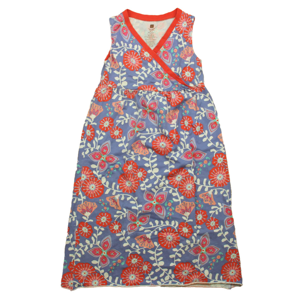 Tea Girls Purple | Red Floral Dress Size: 12 Years Purple | Red Floral