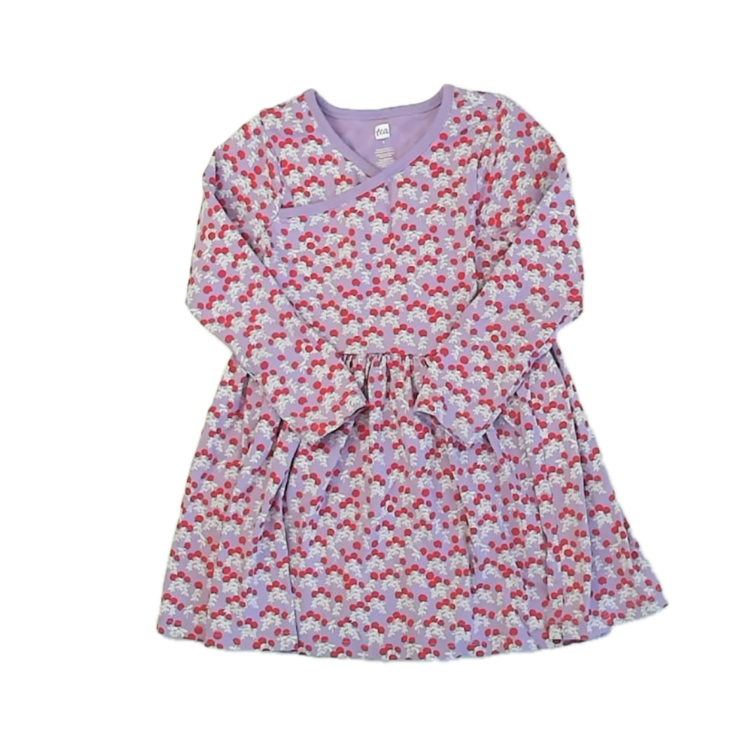 Tea Collection Girls Purple | Red Dress Size: 4T Purple | Red