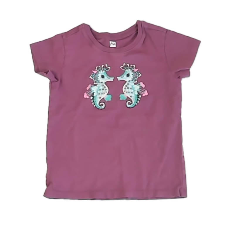 Tea Collection Girls Purple Seahorse T-Shirt Size: 3T Purple Seahorse
